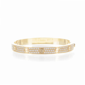 Bracelet Cartier Love Or Jaune Pavé Diamants