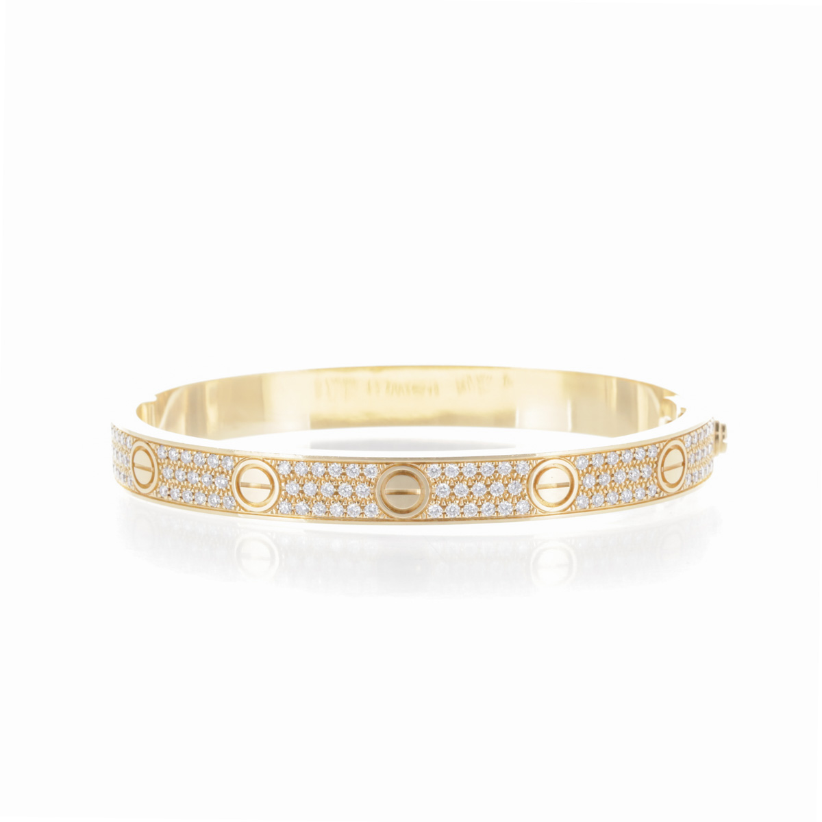 Bracelet Cartier Love Or Jaune Pavé Diamants